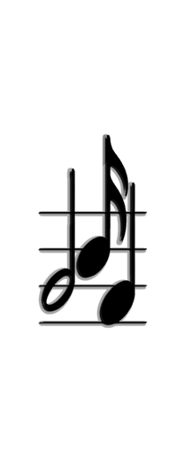DNSA18-382-BK-WT Black Music Notes White